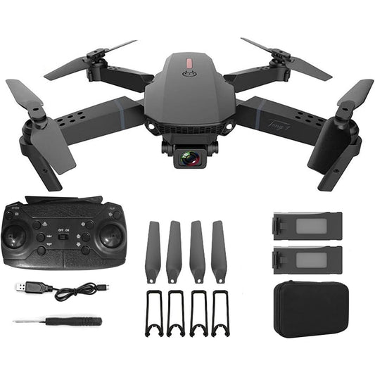 E88 Pro Drone 4k With High Definition Camera WiFi Foldable Drone 2.4G 6 Axis RC Altitude Hold - Black - gametricks