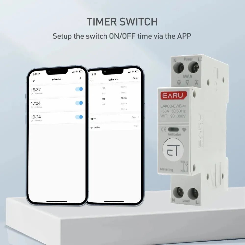 EARU 63A Smart WiFi Circuit Breaker 1P – eWeLink App Control, Alexa & Google Compatible - gametricks
