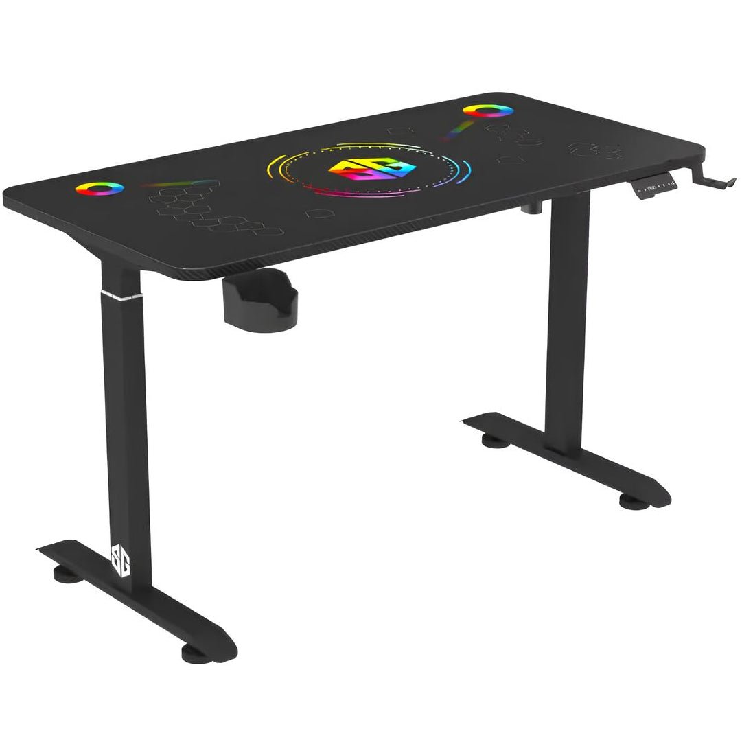 Electric Adjustable Smart Gaming Desk with RGB Glass Surface 140cm - gametricks