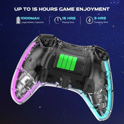 P05 Ergonomic RGB Wireless Controller with Turbo Function and Back Buttons for PS3, PS4, PC, Mobile Phones & Nintendo Switch IPLAY