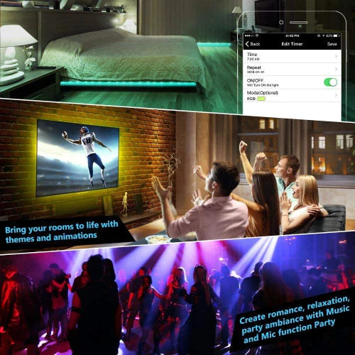 Marvelights LED Strip Lights WiFi Wireless Smart Phone APP Controlled RGB Light Strips Kit Marvelights