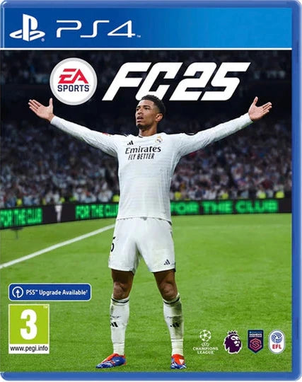 PS4 EA Sports FC 25 video game cover with a soccer player on a field