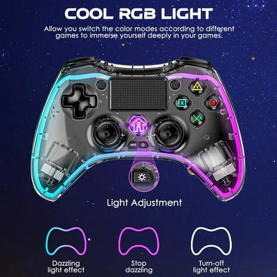 P05 Ergonomic RGB Wireless Controller with Turbo Function and Back Buttons for PS3, PS4, PC, Mobile Phones & Nintendo Switch IPLAY