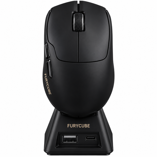 Furycube G9 Pro Lightweight Ergonomic Triple Mode Wired/Wireless Gaming Mouse with Charging Dock