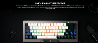 GAMDIAS HERMES M4 HYBRID MECHANICAL 60% GAMING KEYBOARD WITH RED SWITCH | WIRELESS or WIRED CONNECTIVITY - gametricks