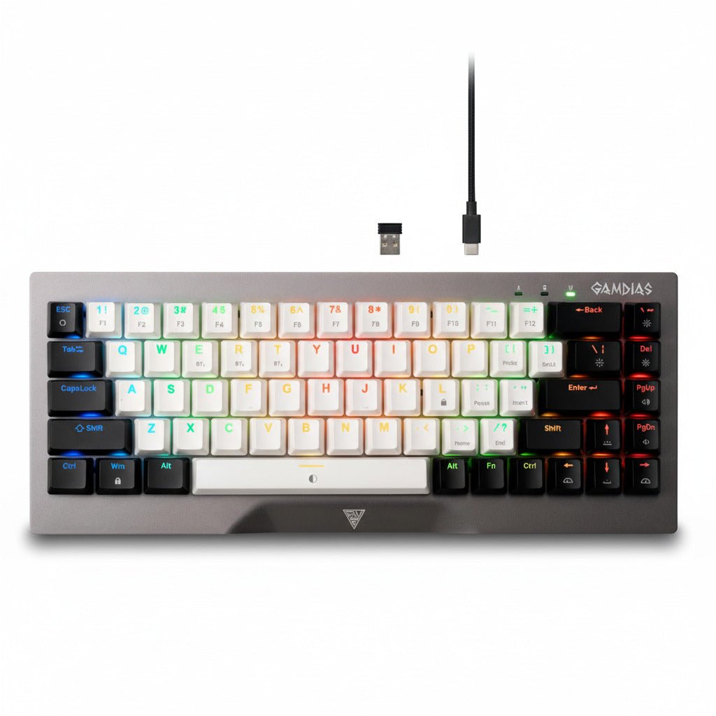 GAMDIAS HERMES M4 HYBRID MECHANICAL 60% GAMING KEYBOARD WITH RED SWITCH | WIRELESS or WIRED CONNECTIVITY - gametricks