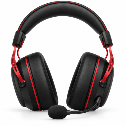 Attack Shark L30 Pro Black Red wireless gaming headset front view