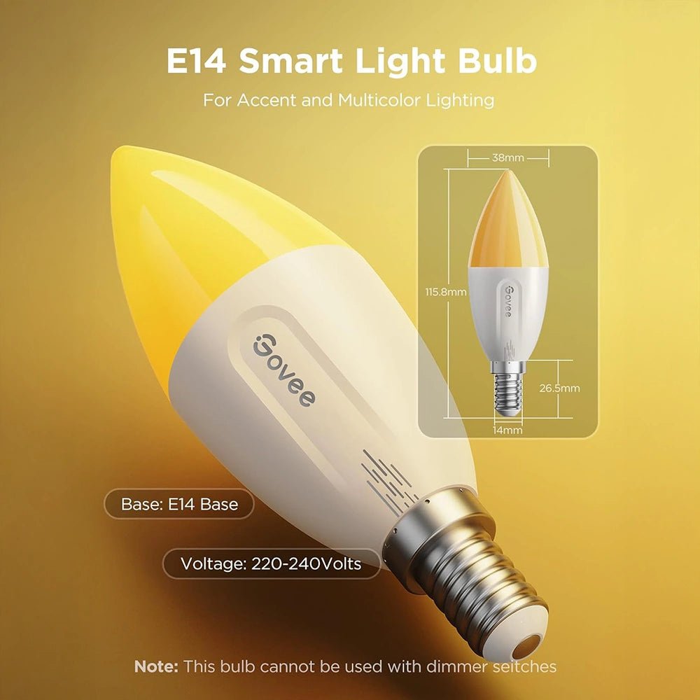 Govee E14 Smart Wi - Fi Color LED Bulbs (2 - Pack) - gametricks