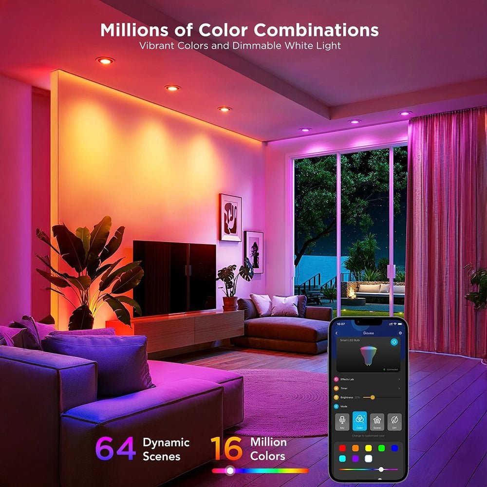 Govee GU10 Smart LED Bulb 2 Pack WiFi RGB Spotlight – Works with Alexa & Google - gametricks