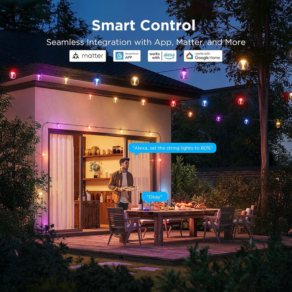 Govee Outdoor Clear Bulb String smart durable Lights - gametricks