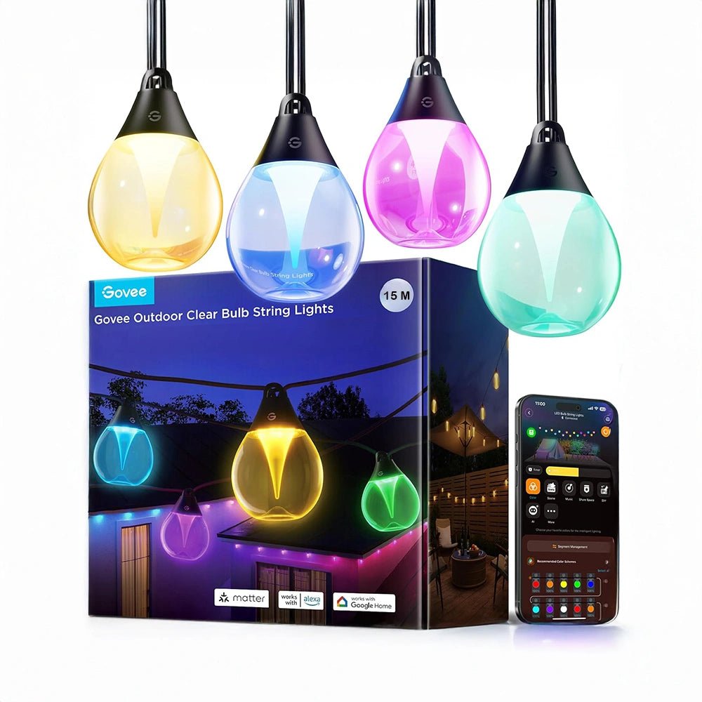 Govee Outdoor Clear Bulb String smart durable Lights - gametricks