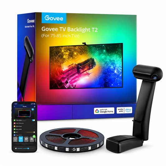 Govee TV Backlight T2 for 75–85 inch TVs — product and retail box