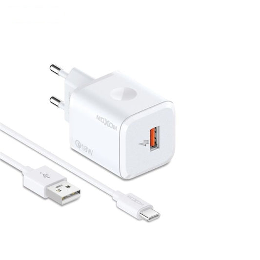 MOXOM QC18W USB - A Fast Charger with Cable - gametricks