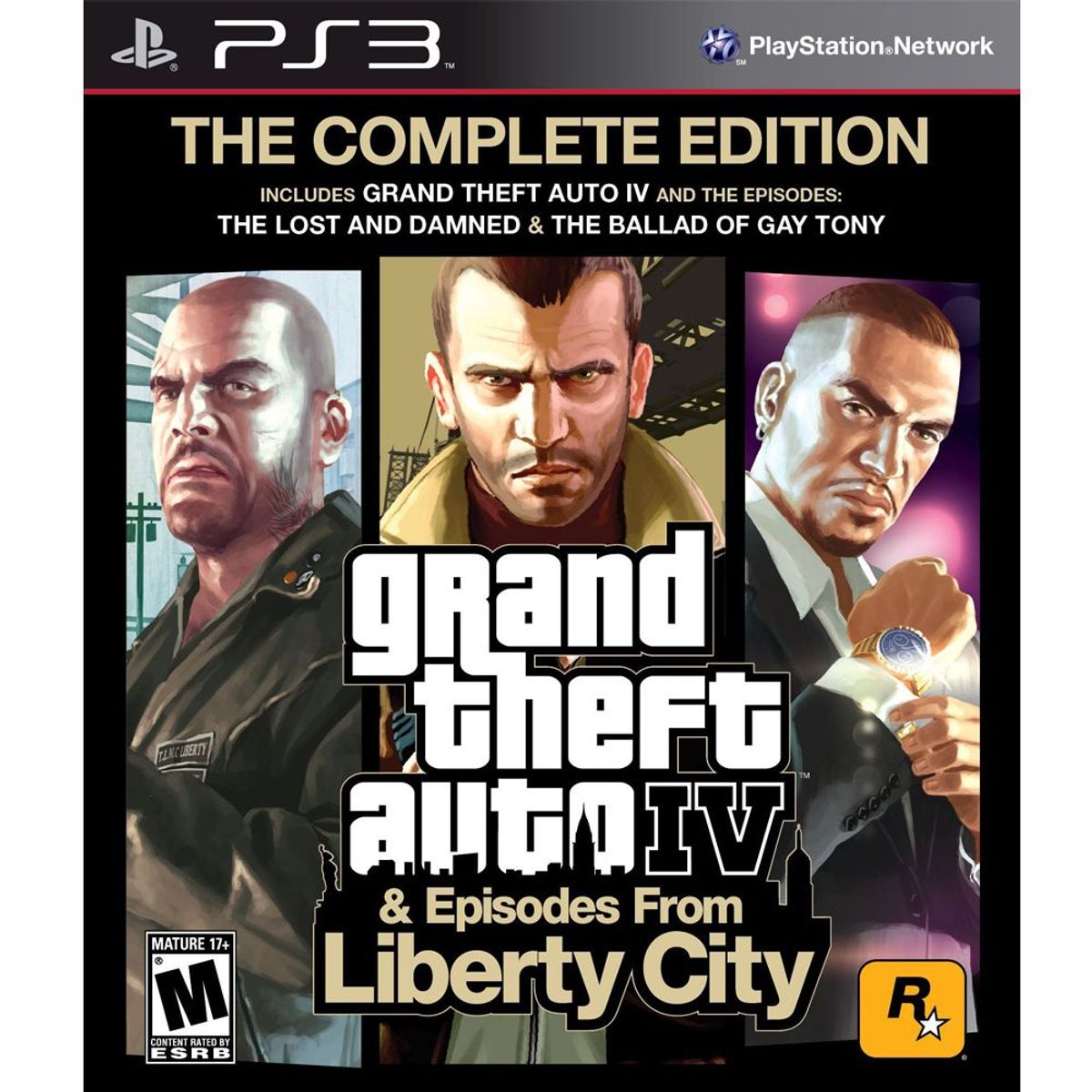 Grand Theft Auto IV Complete Edition PS3 front cover on white square background