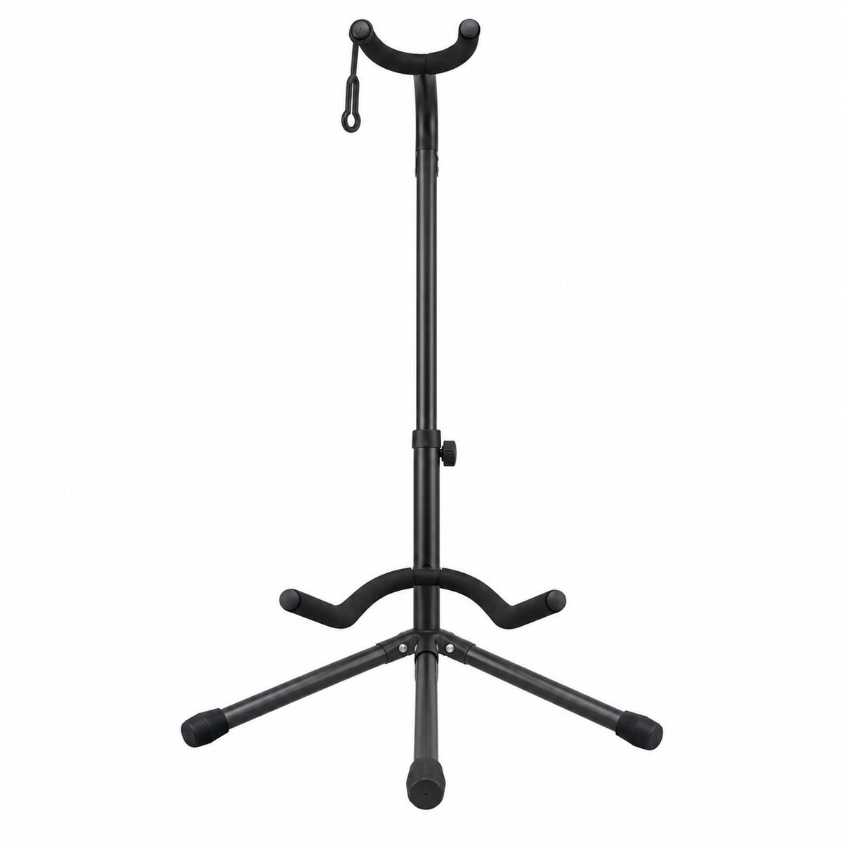 Black adjustable guitar stand – front view