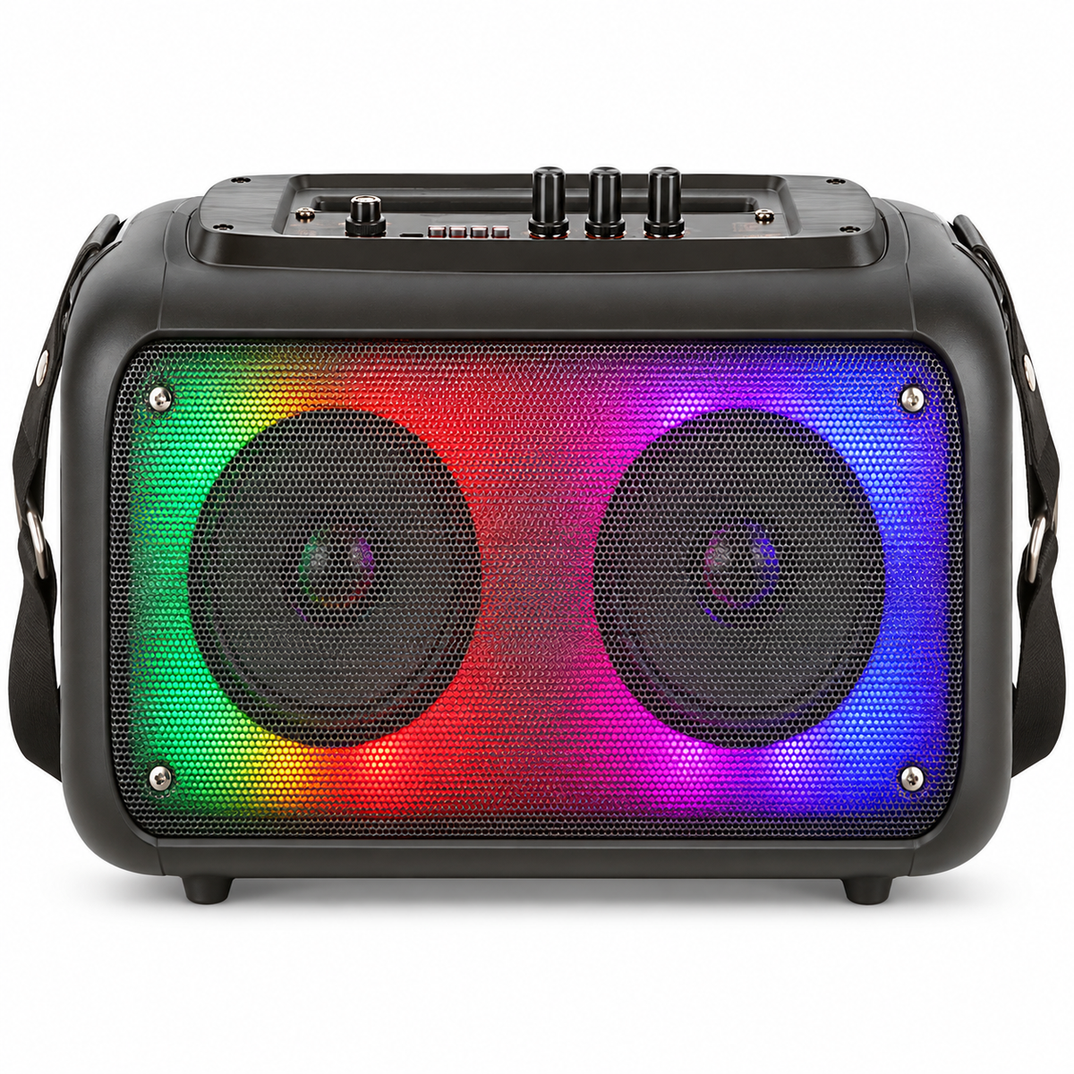 GY1024 dual 4-inch portable Bluetooth speaker, front view