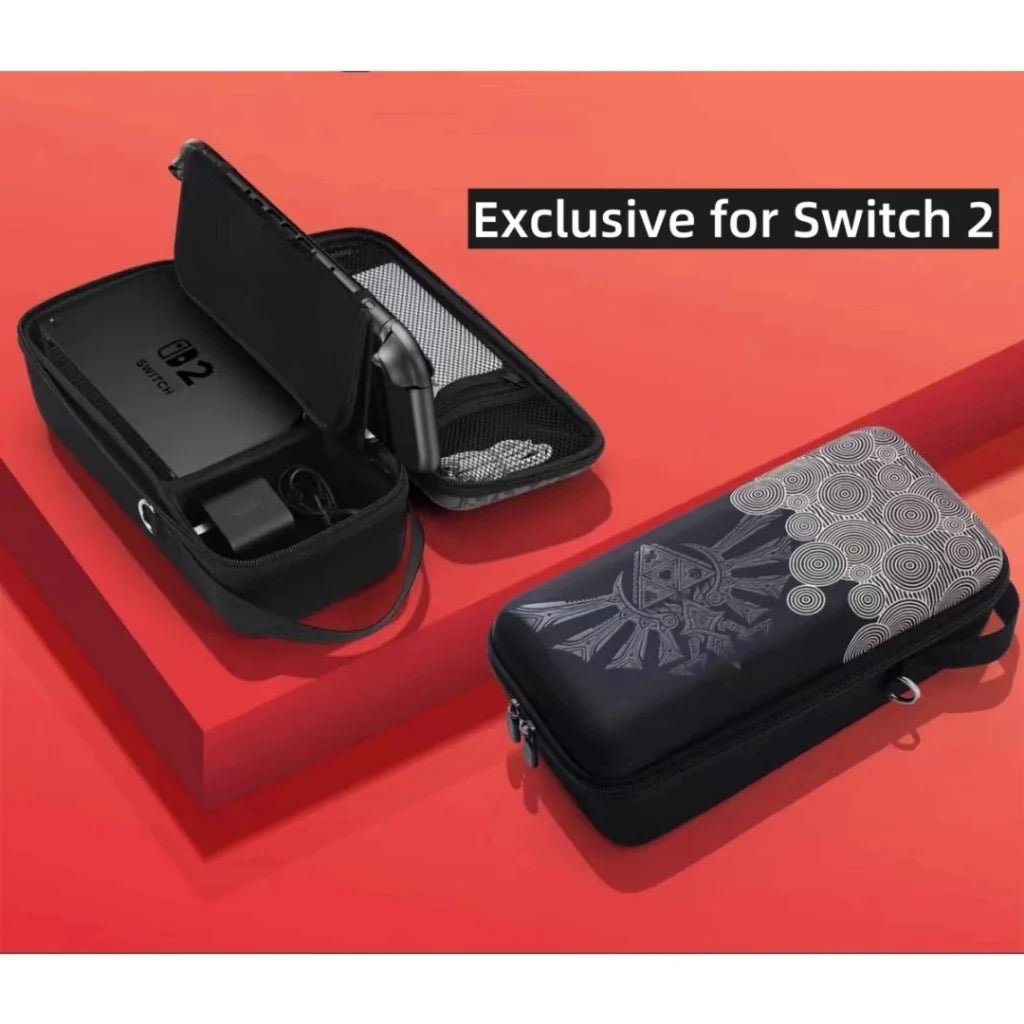 Hard Carrying Case For Nintendo Switch 2 With Storage Pockets for TV Dock, Charger, Games & Controllers - gametricks