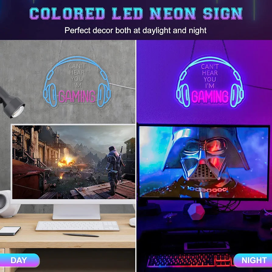 LED Light Neon Sign For Wall Decor 30×30 cm - Headphones
