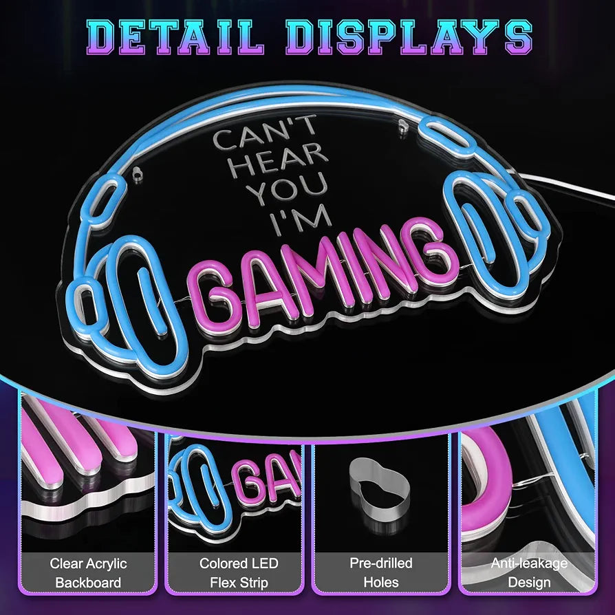 LED Light Neon Sign For Wall Decor 30×30 cm - Headphones