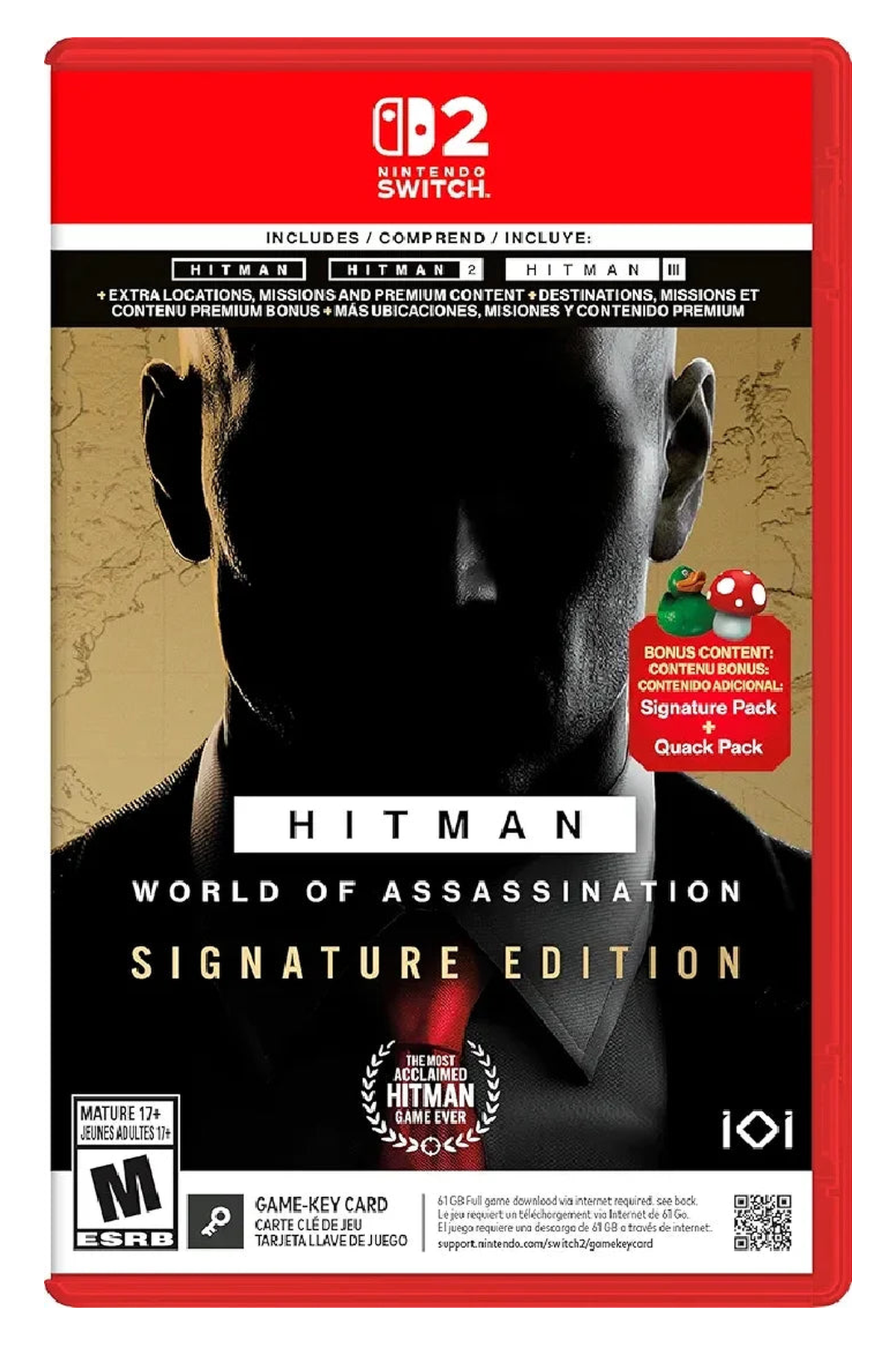 Hitman: World of Assassination Signature Edition - Nintendo Switch 2 – Nintendo Switch 2 physical game cover, front view
