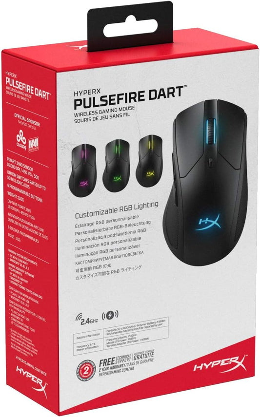 HyperX Pulsefire Dart – Wireless RGB Gaming Mouse - gametricks