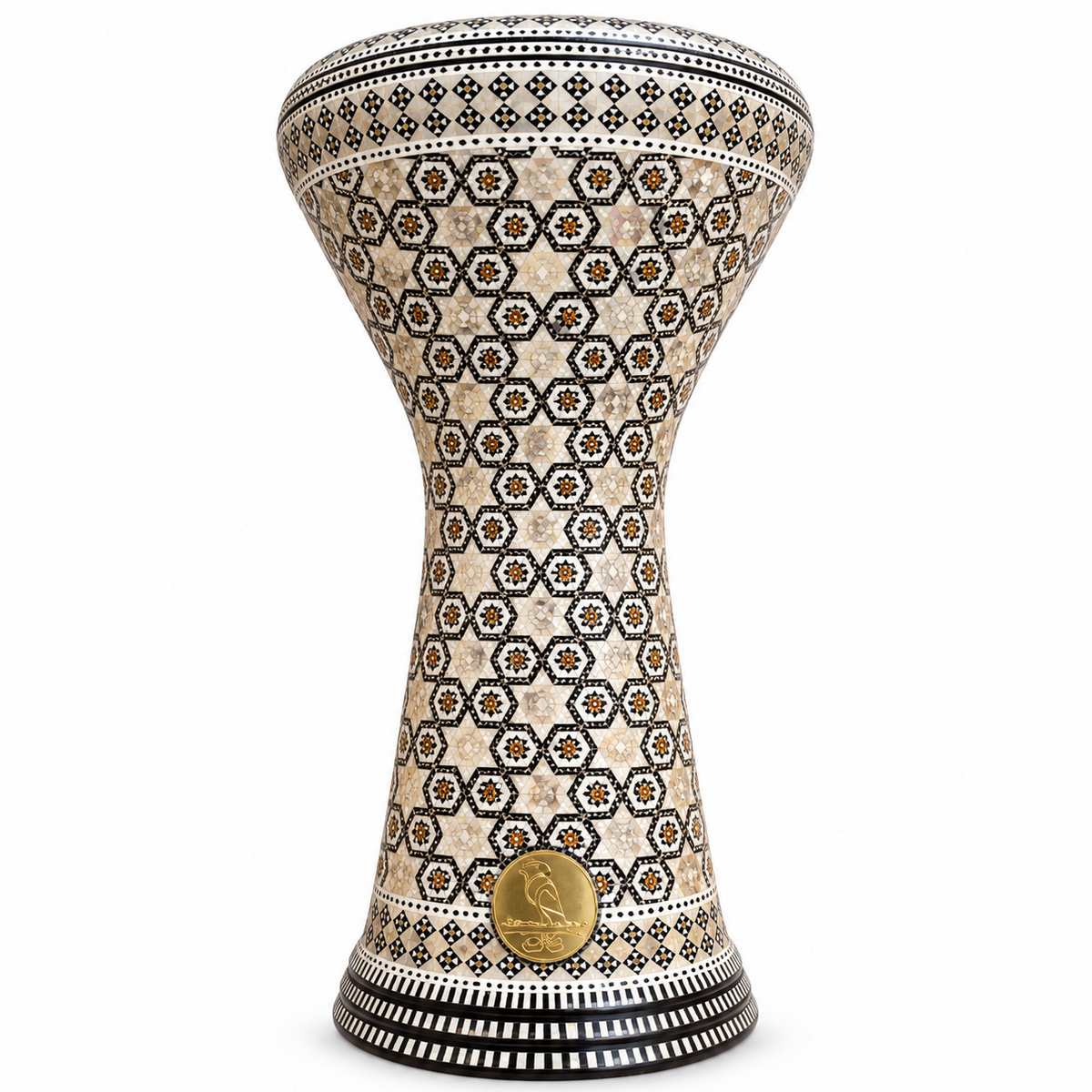 Darbuka Jawharet El Fan Ivory Mirage full size straight front view