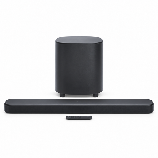 JBL Bar 500MK2 soundbar system front view on white background