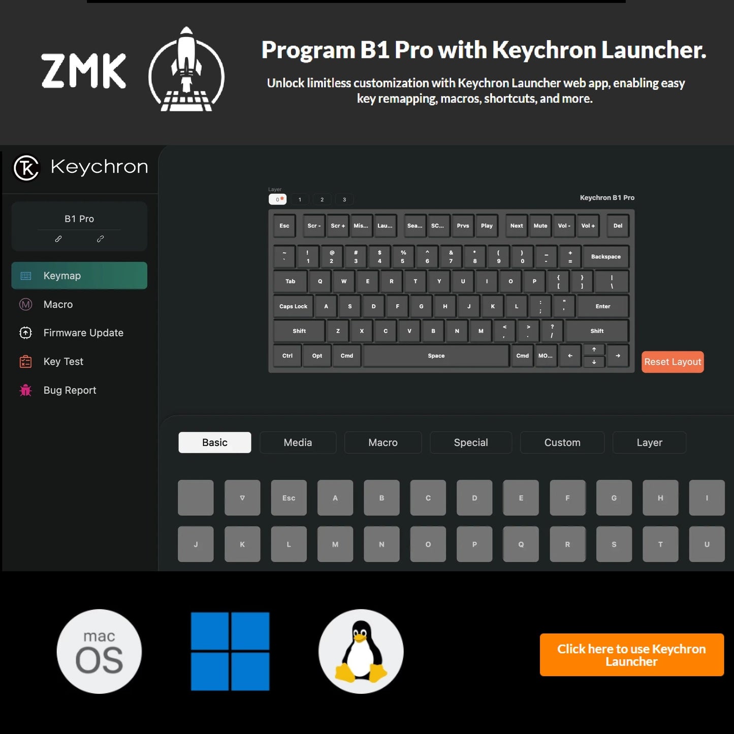 Keychron B1 Pro Lightweight Ultra - portable Compact 75% for PC & MAC - gametricks