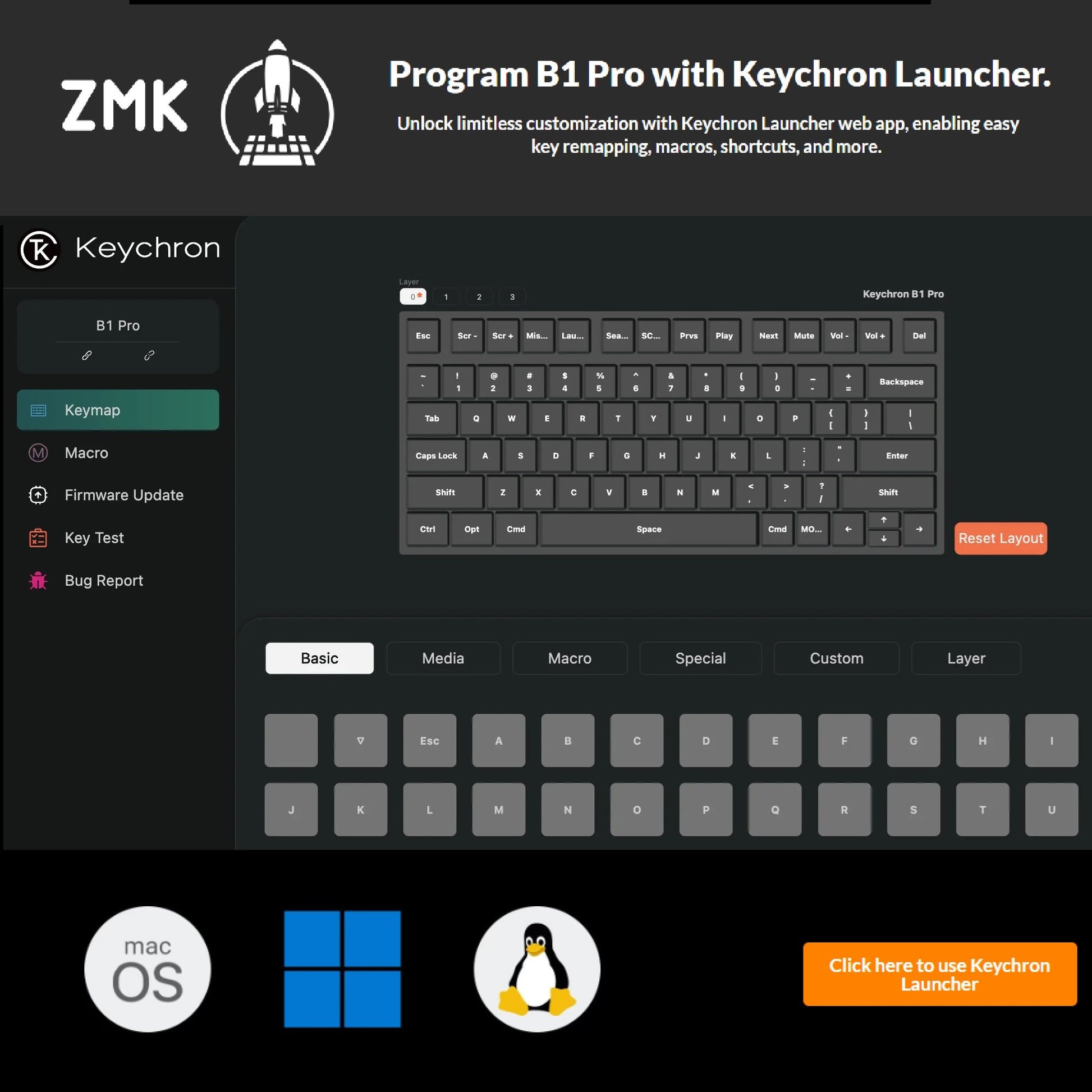 Keychron B1 Pro Lightweight Ultra - portable Compact 75% for PC & MAC - gametricks