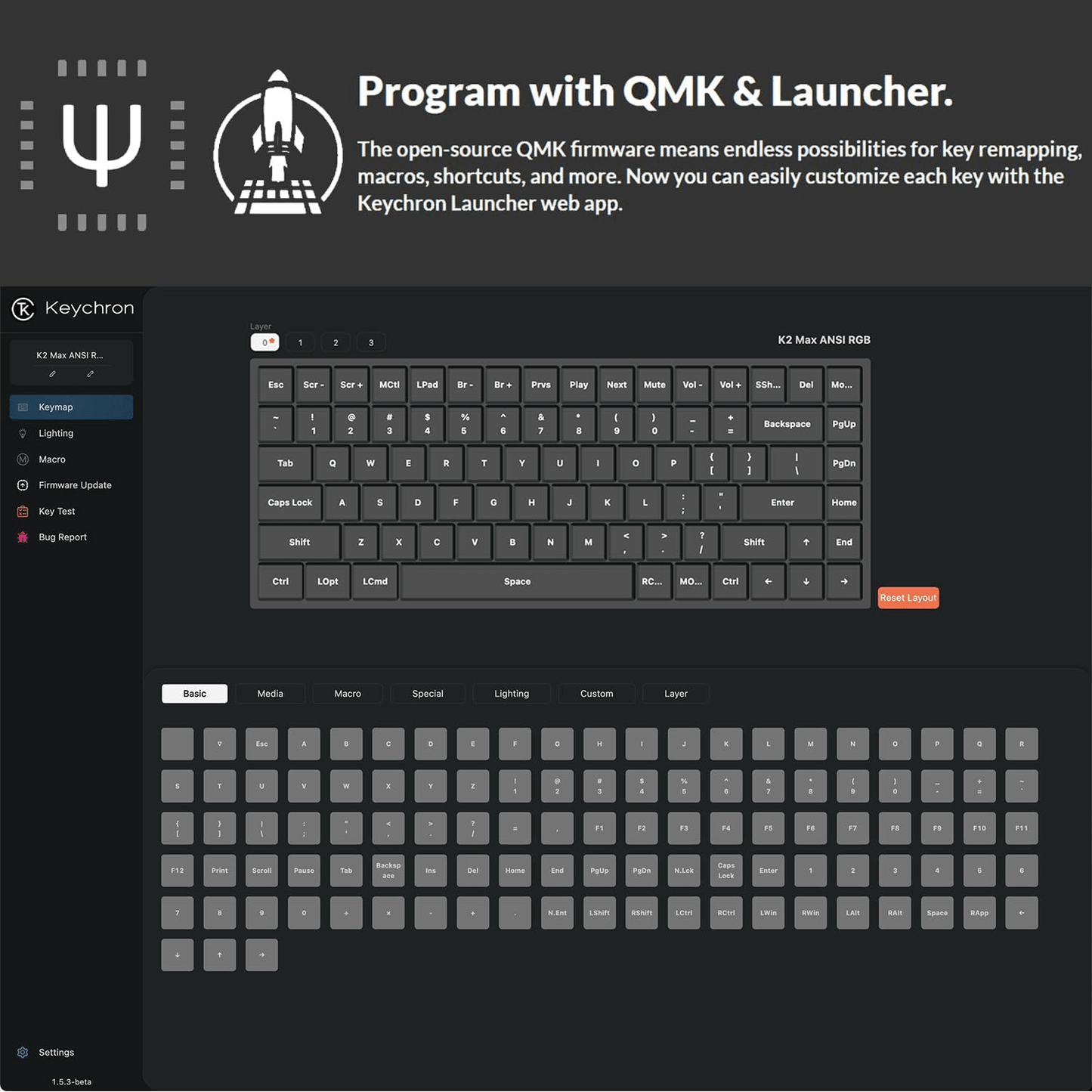 Keychron K2 Max QMK Wireless Mechanical Keyboard With 75% Layout, Super Banana Switch - gametricks