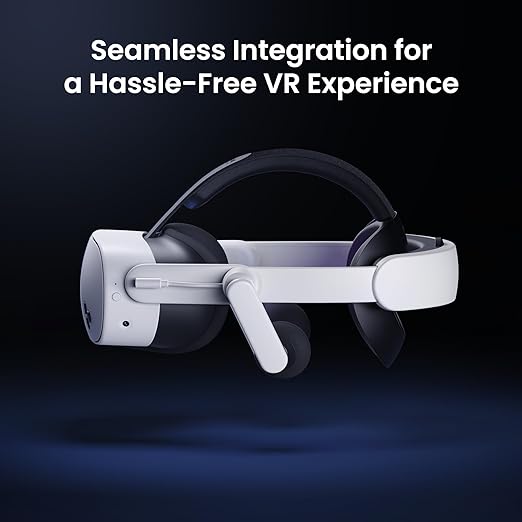 KIWI design Audio Head Strap with Battery for Meta/Oculus Quest 3/3S, K4 Duo DualFast Charging Headset - gametricks