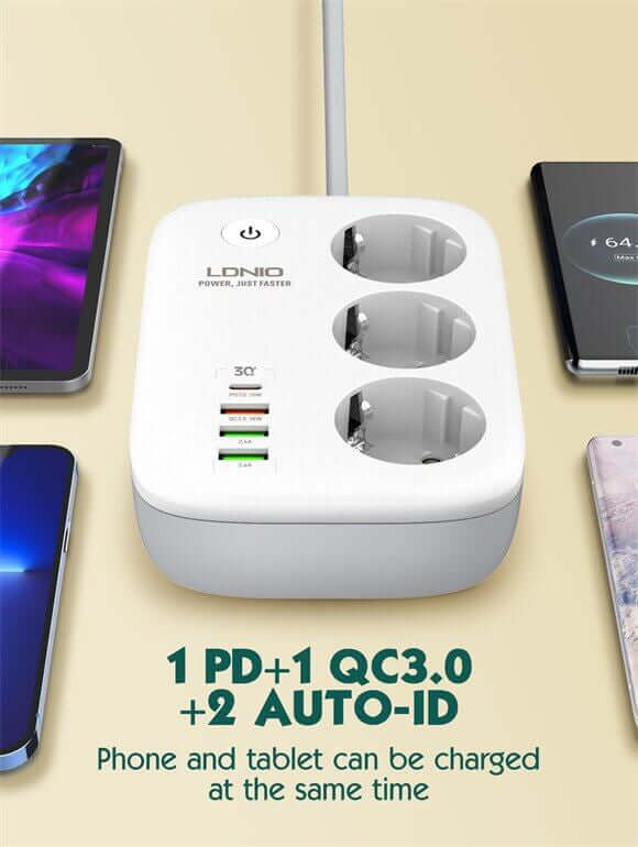 LDNIO Wi - Fi Smart Plug Power Strip with 3 plugs and 4 Usb chargers - gametricks