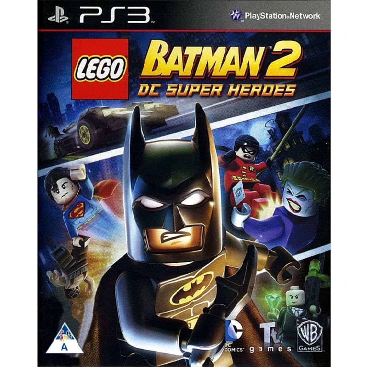 LEGO Batman 2 DC Super Heroes PS3 front cover on white square background