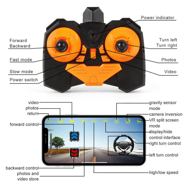 Fcoreey 1:18 Remote Control Car, WiFi Camera Alloy Off Road Truck High Speed Fast Racing Electric Hobby Toy 2.4Ghz