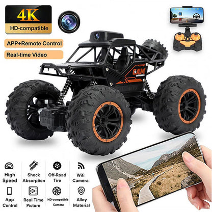 Fcoreey 1:18 Remote Control Car, WiFi Camera Alloy Off Road Truck High Speed Fast Racing Electric Hobby Toy 2.4Ghz