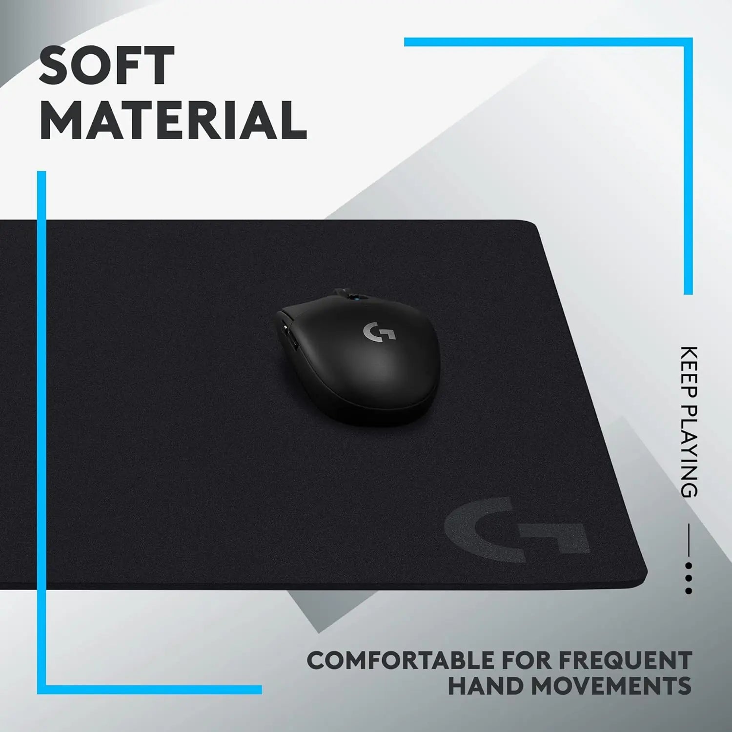Logitech G640 Large Cloth Gaming Mouse Pad, 460x400mm, Optimized for Logitech G Sensors - gametricks