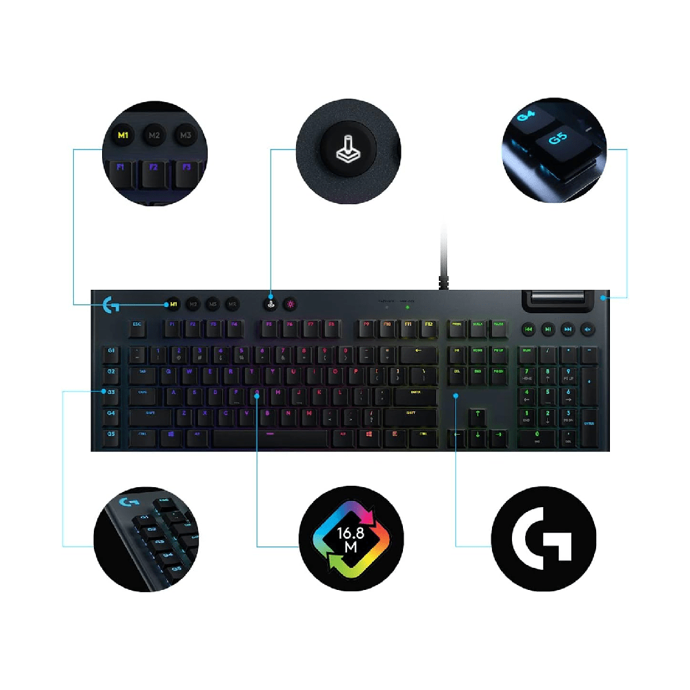 Logitech G815 Lightsync RGB Mechanical Gaming Keyboard - gametricks