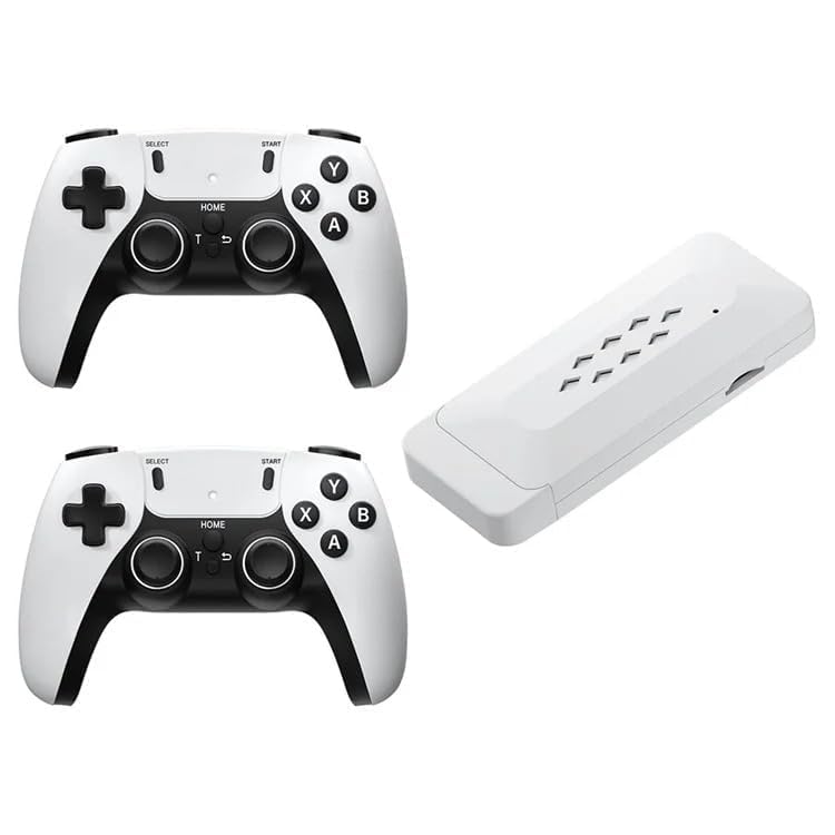 M22 Retro Game Stick white console with two wireless controllers