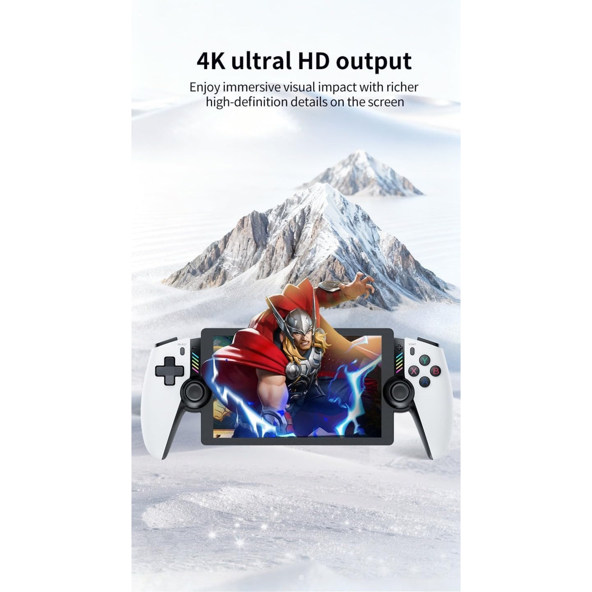 M28 Retro Handheld Retro Game Console,30+ Emulators, EmuELEC System,7.1″ LCD FHD Screen 4000mAh (128GB 20000+ Games)
