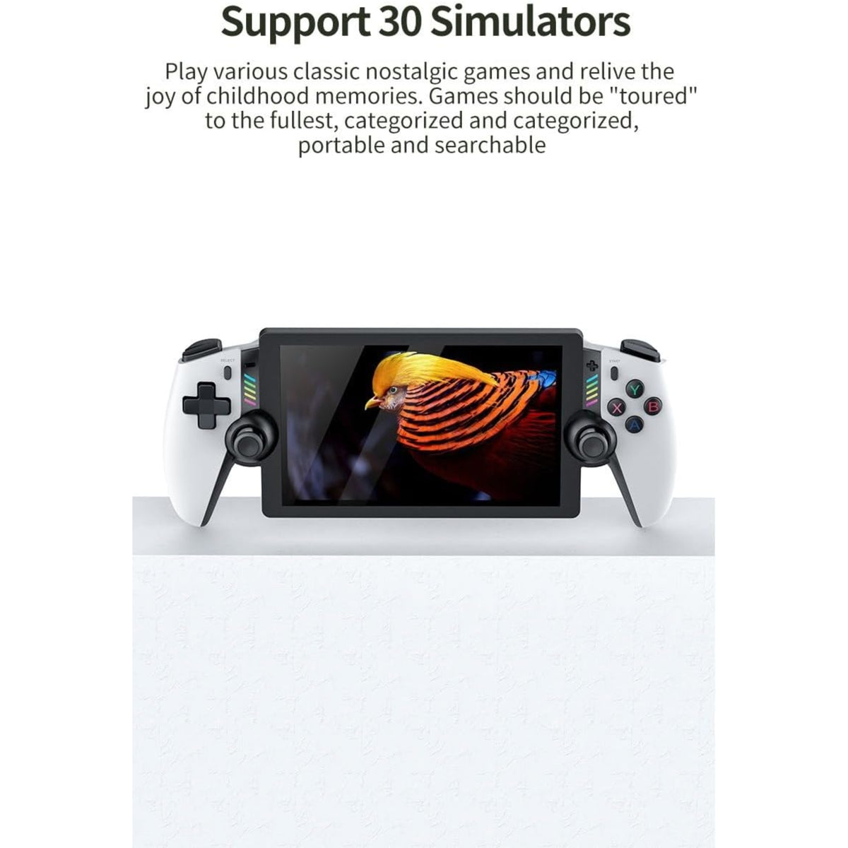 M28 Retro Handheld Retro Game Console,30+ Emulators, EmuELEC System,7.1″ LCD FHD Screen 4000mAh (128GB 20000+ Games)