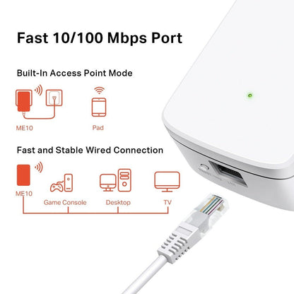 MERCUSYS ME10 300 Mbps WiFi Range Extender with WPS One - Touch Setup - gametricks
