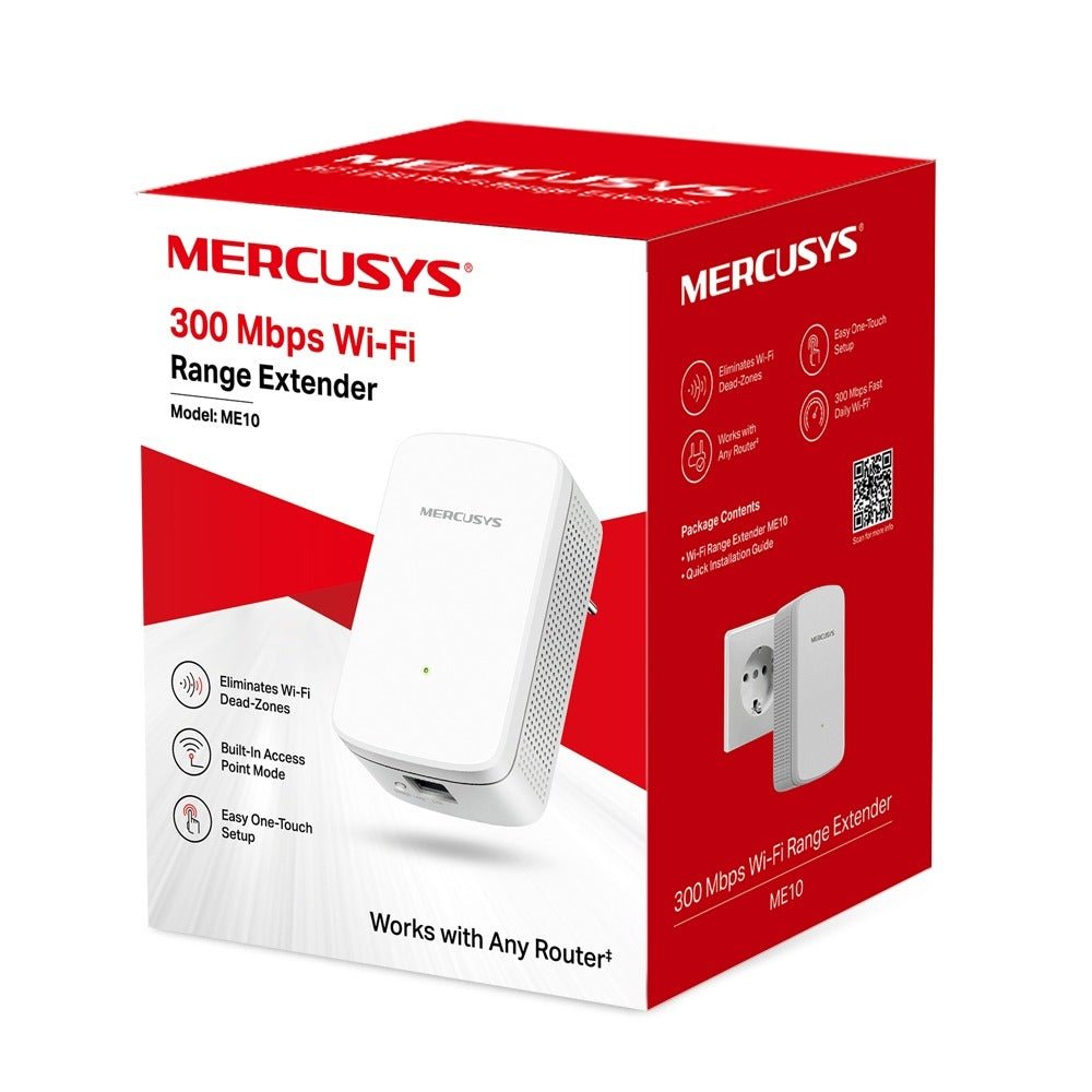 MERCUSYS ME10 300 Mbps WiFi Range Extender with WPS One - Touch Setup - gametricks