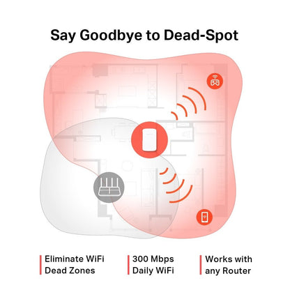 MERCUSYS ME10 300 Mbps WiFi Range Extender with WPS One - Touch Setup - gametricks