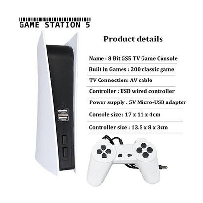GS5 TV Console Retro , wired joysticks and 200 games onboard