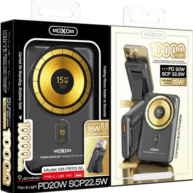MOXOM 10000mAh PD20W SCP22.5W with LED Indicator - gametricks