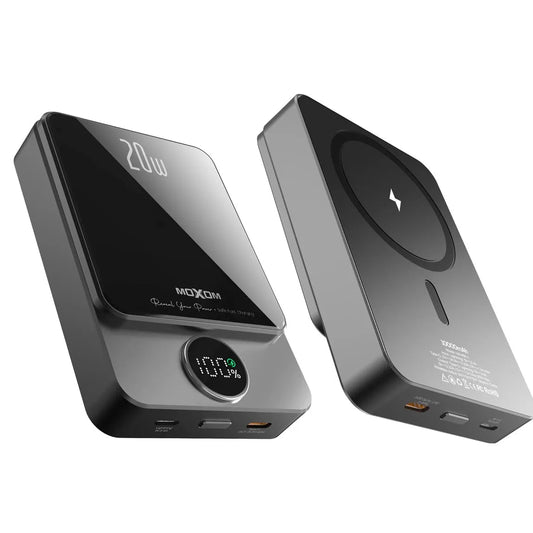 MOXOM 10000mAh PD20W+ Wireless 15W Magnetic and Wired Charging Power Bank - gametricks