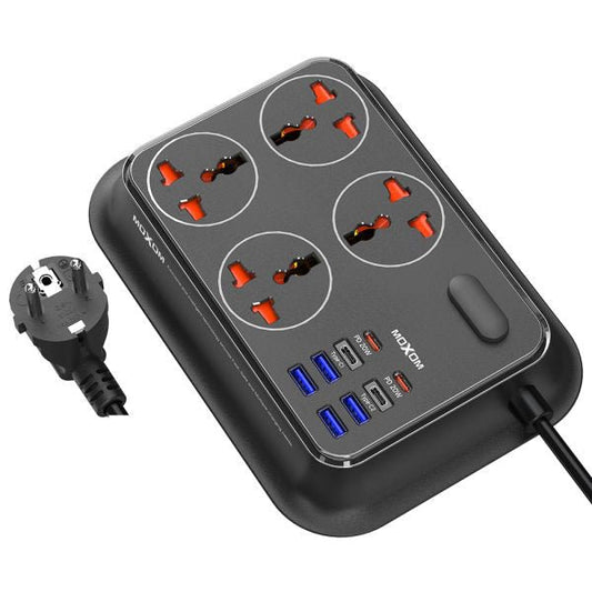 MOXOM 12 in1 PD Power Strip 2 PD20W And One Key Master Control For Multi Devices 2 Meter - gametricks