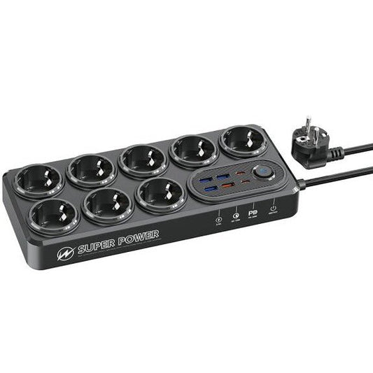 Moxom 14-in-1 Multi-Socket Extension with USB Charging & Safety Protection - gametricks