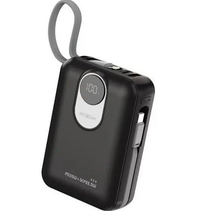MOXOM 20000mAh PD35W SCP22.5W Power Bank With Type - C and Lightning Cables - Black - gametricks