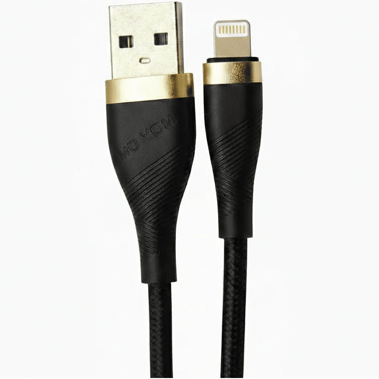 MOXOM 2M True Gold Plated Data Cable - Black - gametricks